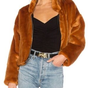 Free People Teddy Jacket - Warm Brown